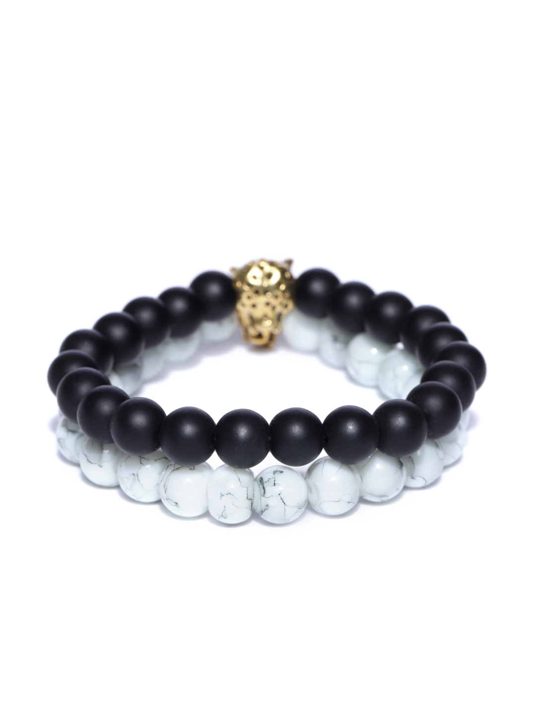 YouBella Unisex Set of 2 Natural Beaded Elasticated Bracelets